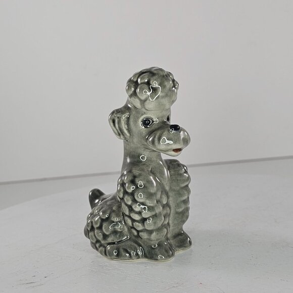 Vintage Goebel Germany Ceramic Poodle Figurine Gray Glossy Collectible Dog - Picture 7 of 8